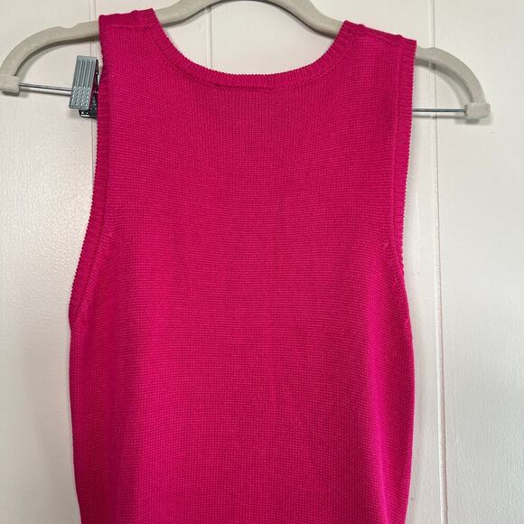 VICI - Orla Pink Fuchsia Knit Tie Wrap Sleeveless Midi Dress - Picture 11 of 11